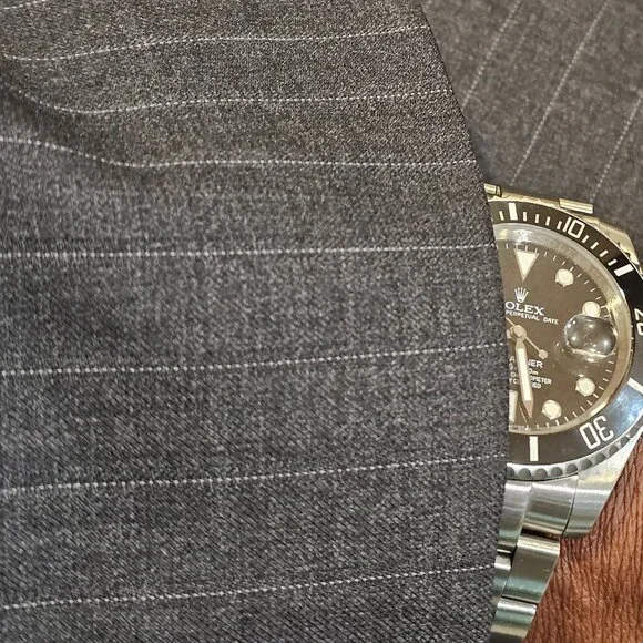 Ralph Lauren 100% Wool Gray Striped Made in Canada Suit 46R X 38W - Picture 12 of 13